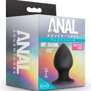 Anal Adventures Platinum Silicone Anal Stout Plug Large - Black