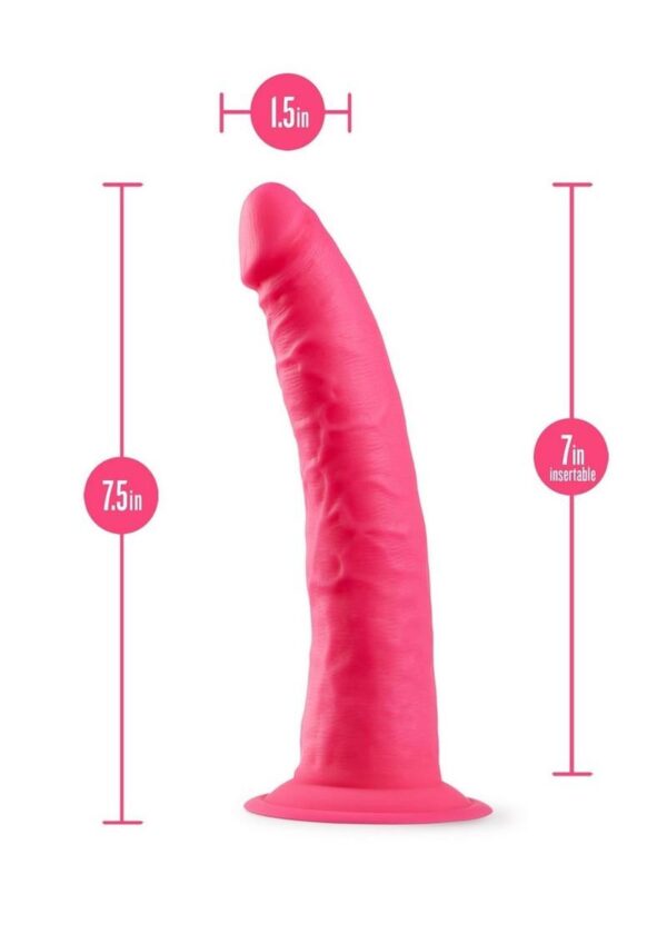 Neo Elite Silicone Dual Density Dildo 7.5in - Neon Pink - Image 4