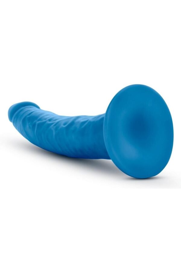 Neo Elite Silicone Dual Density Cock 7.5in - Neon Blue - Image 4