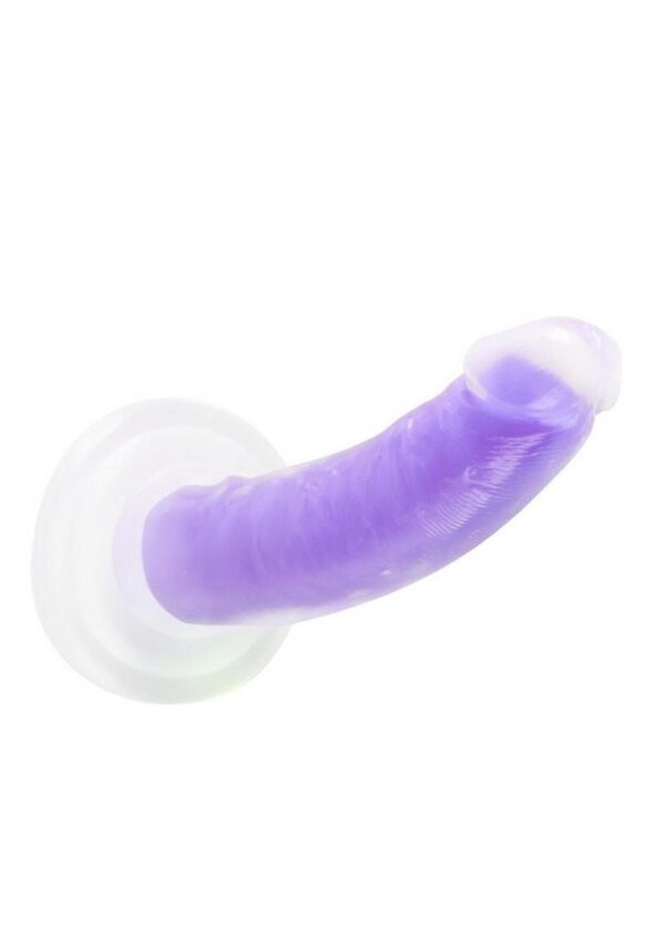 Neo Elite Glow In The Dark Light Silicone Dual Dense Dildo 7in - Neon Purple - Image 3