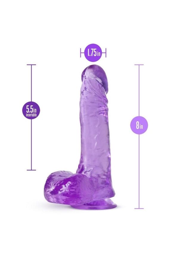 B Yours Plus Ram n` Jam Realistic Dildo with Balls 8in - Purple - Image 4
