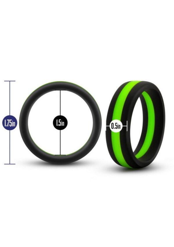 Performance Silicone Go Pro Cock Ring - Black/Green - Image 4