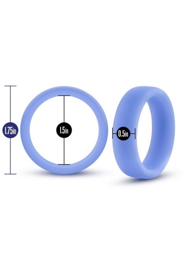 Performance Silicone Cock Ring - Blue - Image 4