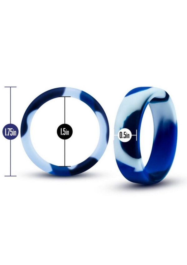 Performance Silicone Camo Cock Ring - Blue Camouflage - Image 4
