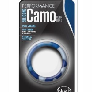 Performance Silicone Camo Cock Ring - Blue Camouflage