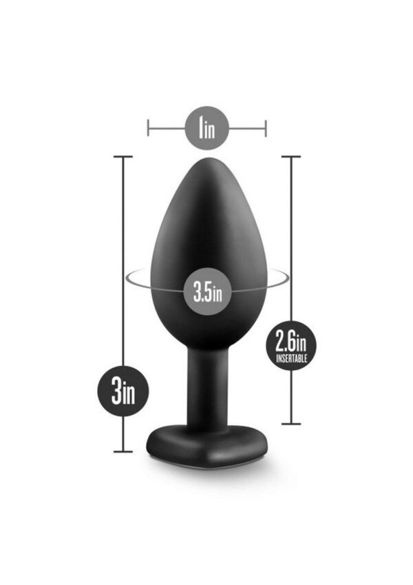 Temptasia Bling Plug Silicone Butt Plug - Small - Black - Image 4