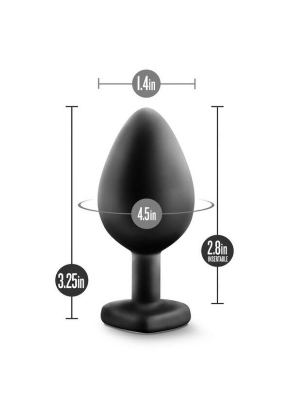 Temptasia Bling Plug Silicone Butt Plug - Medium - Black - Image 4