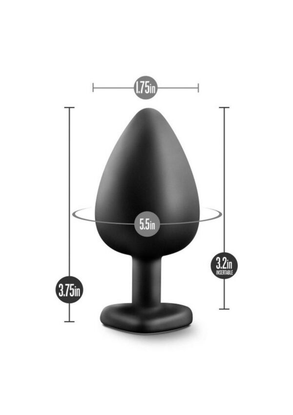 Temptasia Bling Plug Silicone Butt Plug - Large - Black - Image 4
