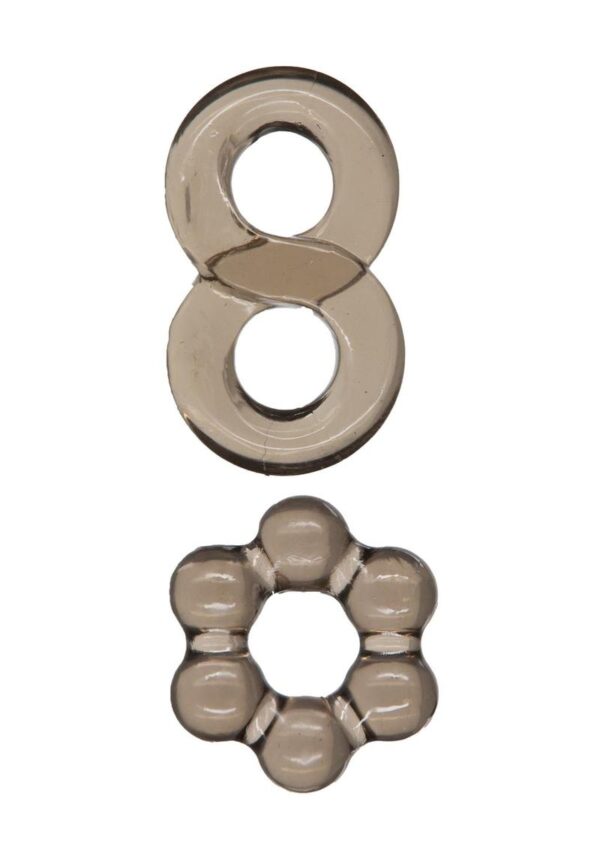 PowerBullet Got Big D Super Stretch Cock Rings (2 pack) - Black - Image 2