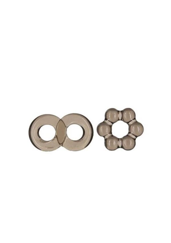 PowerBullet Got Big D Super Stretch Cock Rings (2 pack) - Black - Image 4