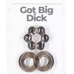 PowerBullet Got Big D Super Stretch Cock Rings (2 pack) - Black