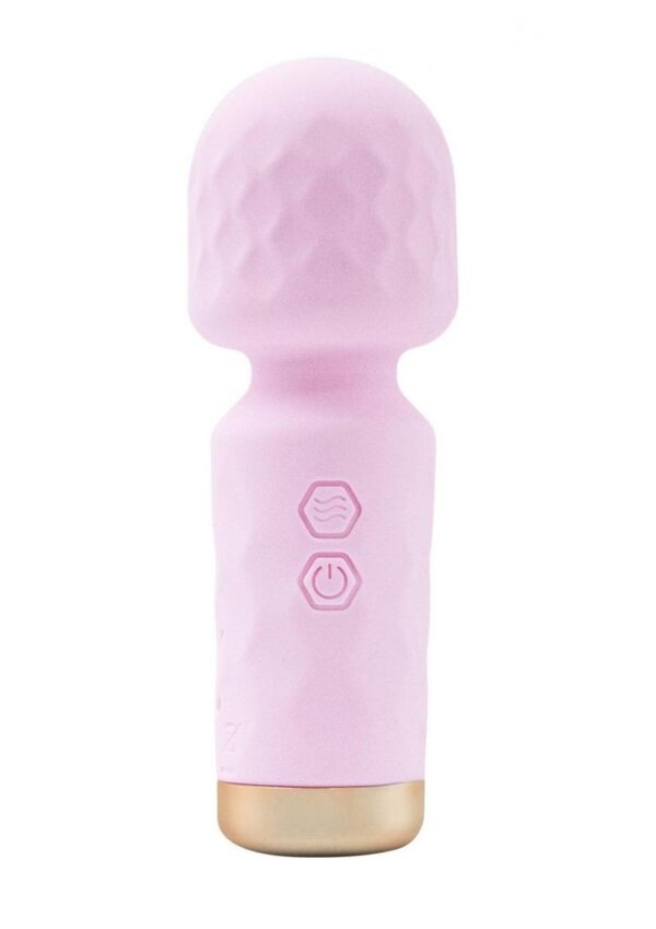 M`Lady Rechargeable Silicone Mini Vibrating Wand - Pink - Image 2