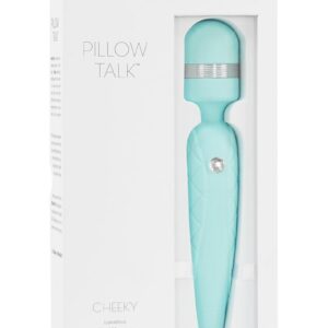 Pillow Talk Cheeky Silicone Rechargeable Wand Massager - Teal