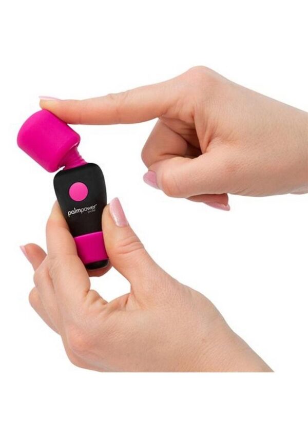 PalmPower Pocket Silicone Rechargeable Mini Wand Massager - Pink - Image 3