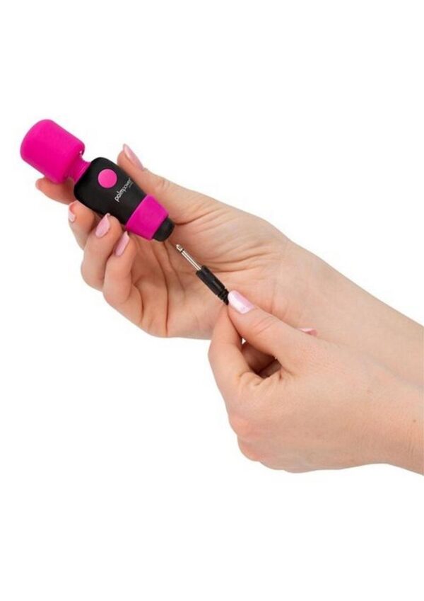 PalmPower Pocket Silicone Rechargeable Mini Wand Massager - Pink - Image 4
