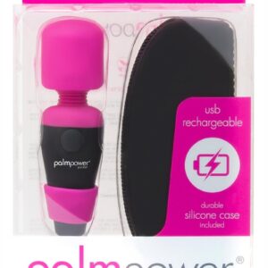 PalmPower Pocket Silicone Rechargeable Mini Wand Massager - Pink