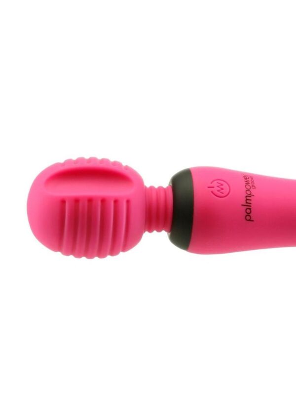 PalmPower Groove Mini Wand Rechargeable Silicone Massage Wand - Fuchsia - Image 4