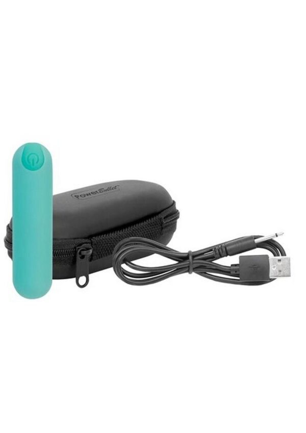PowerBullet Essential Rechargeable Vibrating Bullet - Teal - Image 3