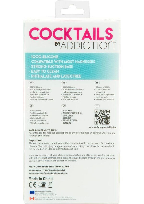 Addiction Cocktails Vibrating Silicone Dildo 5.5in - Mint Mojito - Image 3