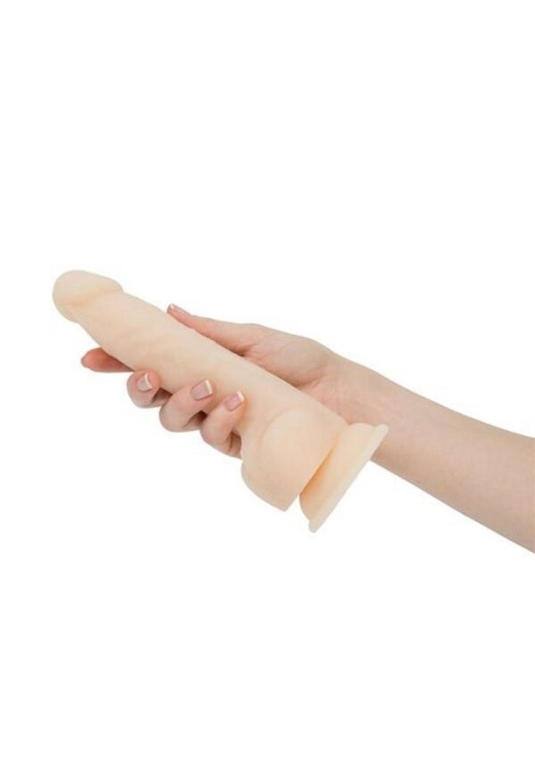 Naked Addiction Silicone Rechargeable Vibrating and Rotating Dildo 8in - Vanilla - Image 3