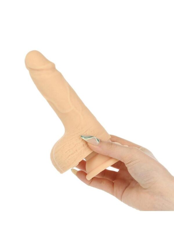 Naked Addiction Silicone Rechargeable Thrusting Dildo with Remote Control 6.5in - Vanilla - Image 4