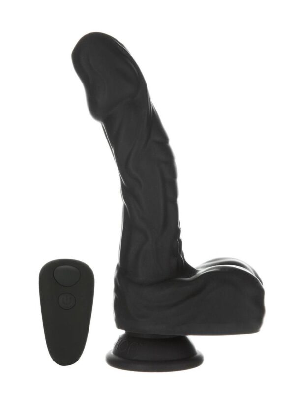 Naked Addiction Rotating and Thrusting Vibrating Rechargeable Silicone Dong with Remote Control - Chocolate - Image 2