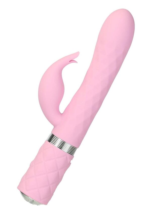 Pillow Talk Lively Silicone Rechargeable Dual Motor Massager with Swarovski Crystal - Pink - Image 2