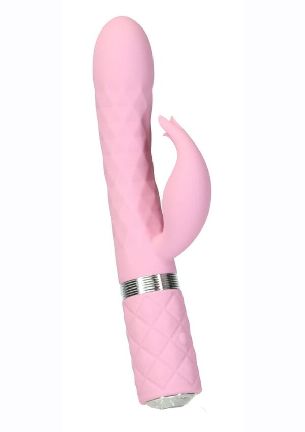 Pillow Talk Lively Silicone Rechargeable Dual Motor Massager with Swarovski Crystal - Pink - Image 3