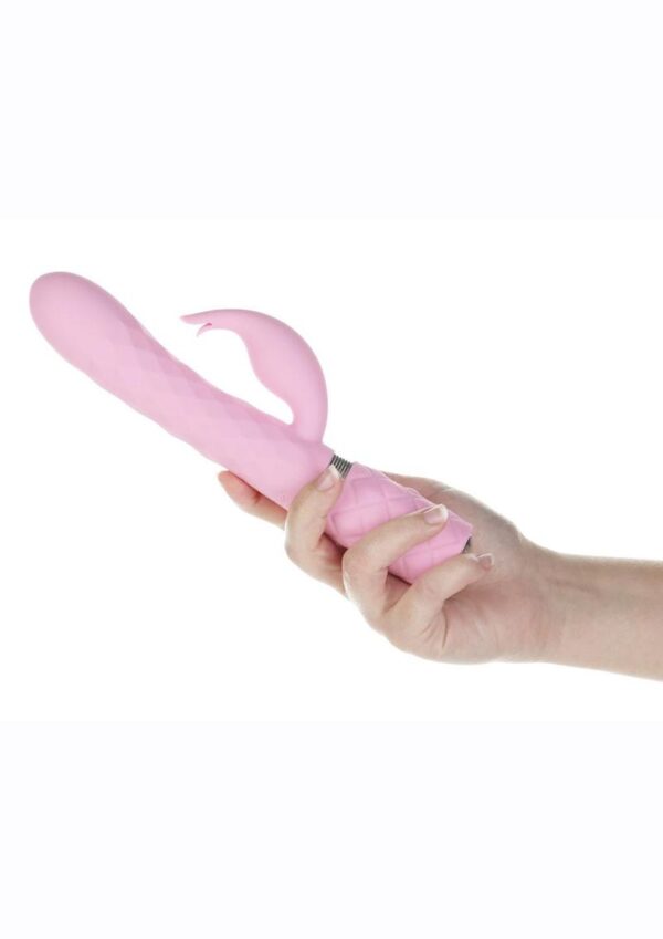 Pillow Talk Lively Silicone Rechargeable Dual Motor Massager with Swarovski Crystal - Pink - Image 4