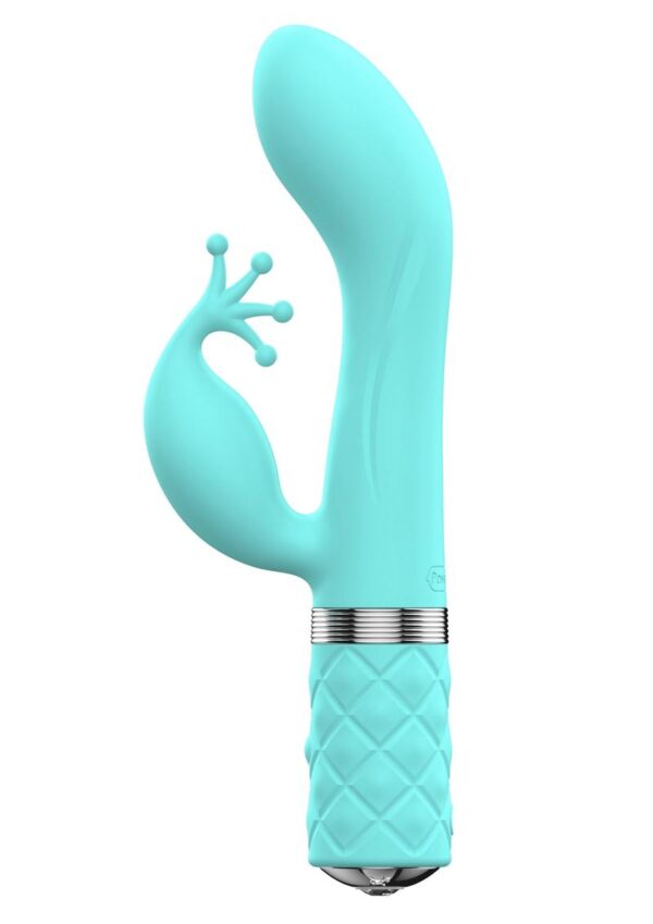 Pillow Talk Kinky Rechargeable Silicone Vibrator - Teal - Image 2