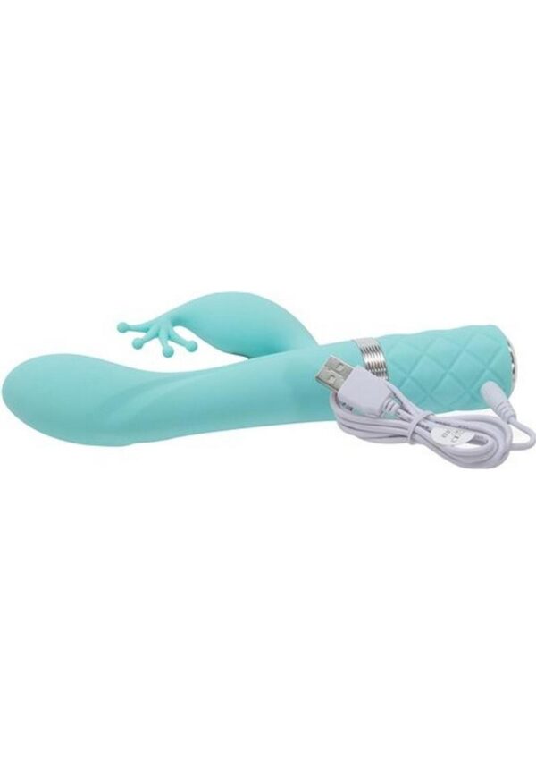Pillow Talk Kinky Rechargeable Silicone Vibrator - Teal - Image 3