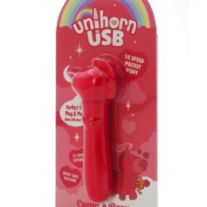 Unihorn Cupid`s Beau Rechargeable Silicone USB Bullet- Red