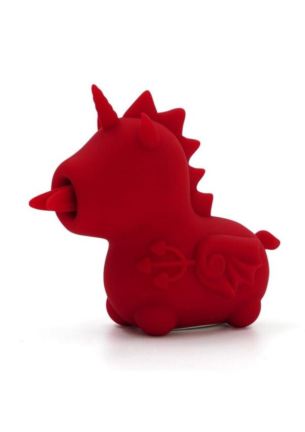 Unihorn Blaze Diablo The Forked Tongue One Rechargeable Silicone Clitoral Vibrator - Red - Image 3