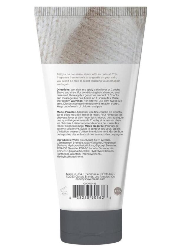 Coochy Shave Cream Au Natural .5oz Sampler Tube - Image 2
