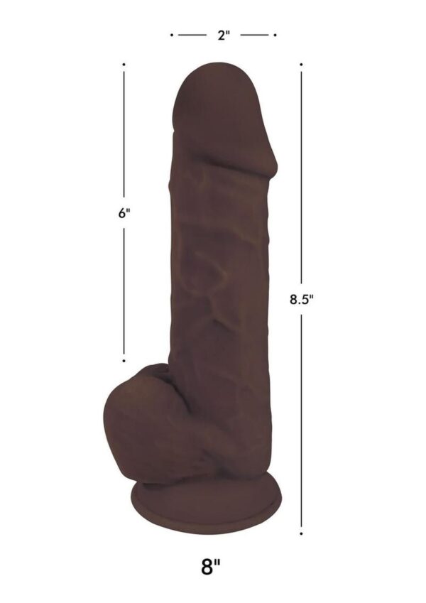 Fleshstixxx Dual Density Silicone Bendable Dong with Balls 8in - Chocolate - Image 3
