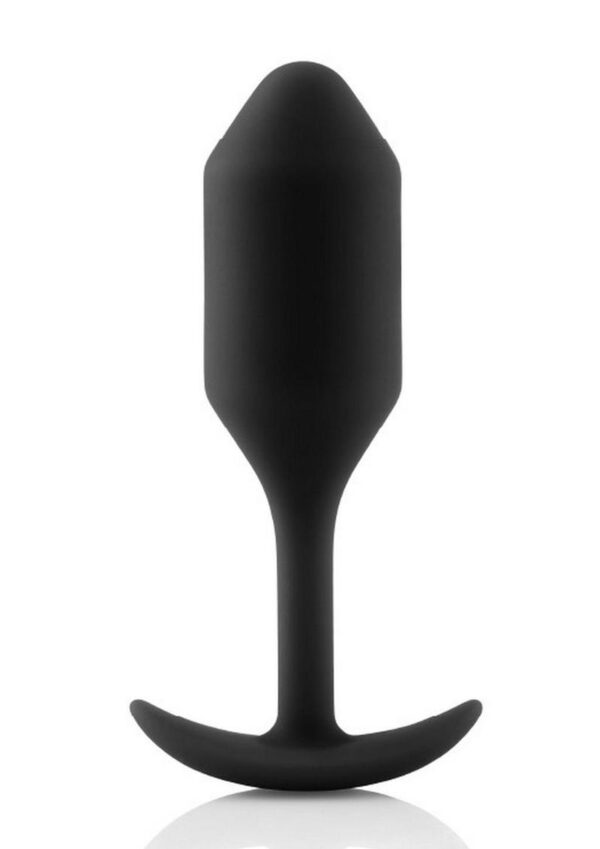 B-Vibe Snug Plug 2 Silicone Weighted Anal Plug - Black - Image 2