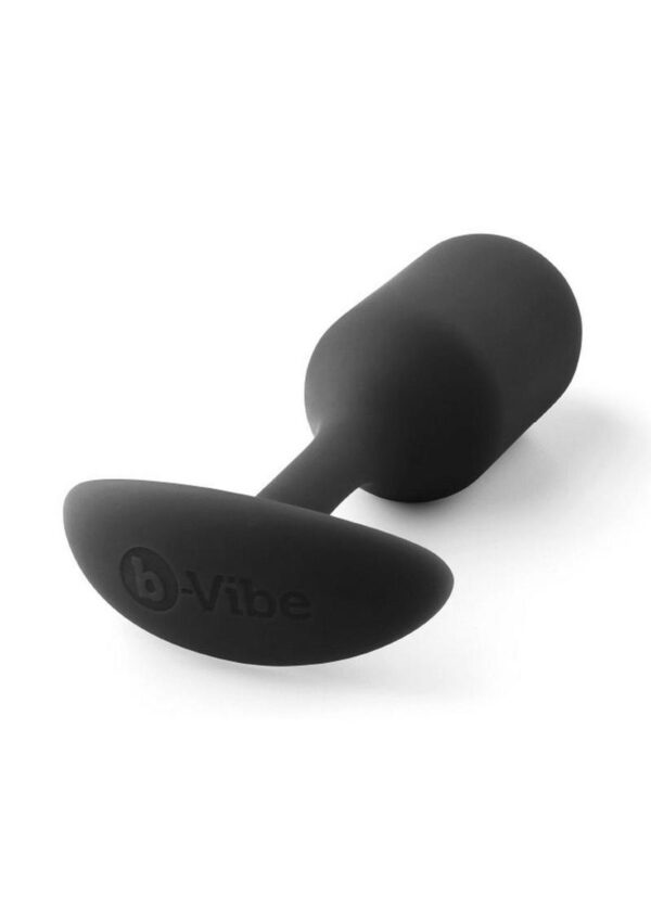 B-Vibe Snug Plug 2 Silicone Weighted Anal Plug - Black - Image 3