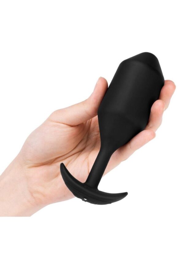 B-Vibe Vibrating Snug Plug Rechargeable Silicone Anal Plug - XXLarge - Black - Image 4