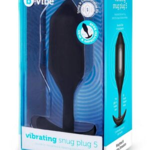 B-Vibe Vibrating Snug Plug Rechargeable Silicone Anal Plug - XXLarge - Black