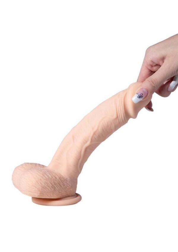 Paxton App Control Realistic Thrusting Penetrator Rechargeable Silicone Dildo 7.5In - Caramel - Image 4
