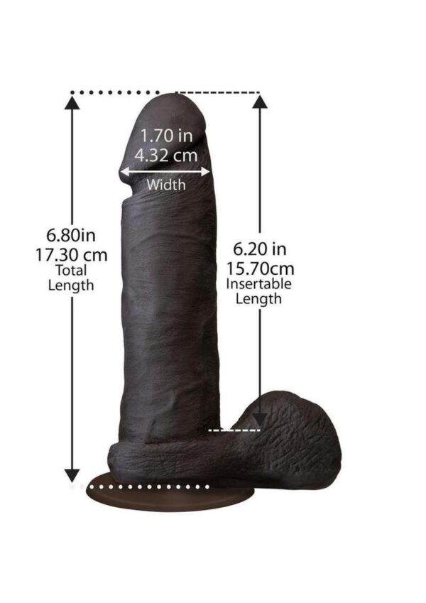 The Realistic Cock Ultraskyn Dildo 6in - Chocolate - Image 3