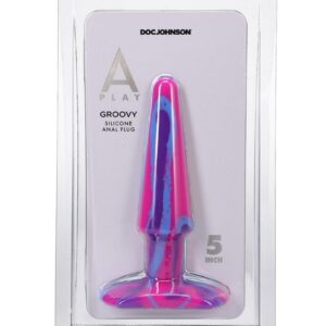 A-Play Groovy Silicone Anal Plug 5in - Fuschia/Magenta
