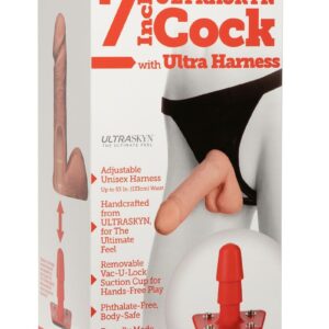 Vac-U-Lock Ultraskyn Cock with Ultra Harness 7in - Vanilla