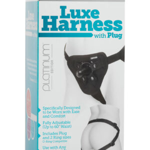 Vac-U-Lock Platinum Luxe Harness with Butt Plug - Black