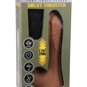 Fort Troff`s Uncut Thruster Rechargeable Silicone Mini Machine Dildo - Caramel