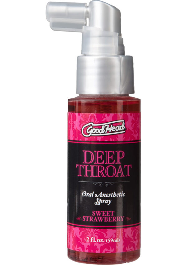 GoodHead Deep Throat Oral Anesthetic Spray Sweet Strawberry 2oz - Image 2
