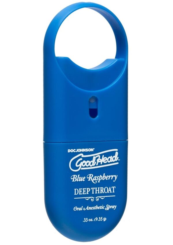 GoodHead Deep Throat To-Go Oral Anesthetic Spray Blue Raspberry .33oz - Image 2