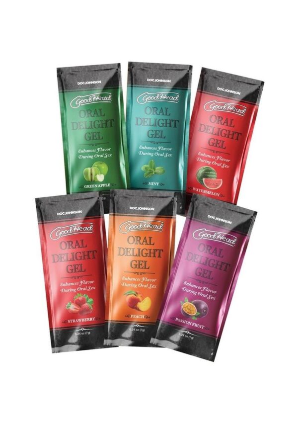 GoodHead Oral Delight Gel #2 .24oz Bulk (48 Pieces) - Assorted Green Apple, Mint, Peach, Strawberry, Watermelon, Passion Fruit