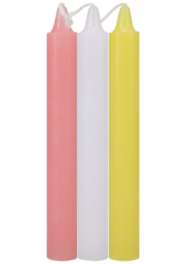 Doc Johnson Japanese Drip Candles - 3 Pack - Pink/Yellow/White - Image 2