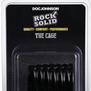 Rock Solid The Cage Textured Cock Cage - Black